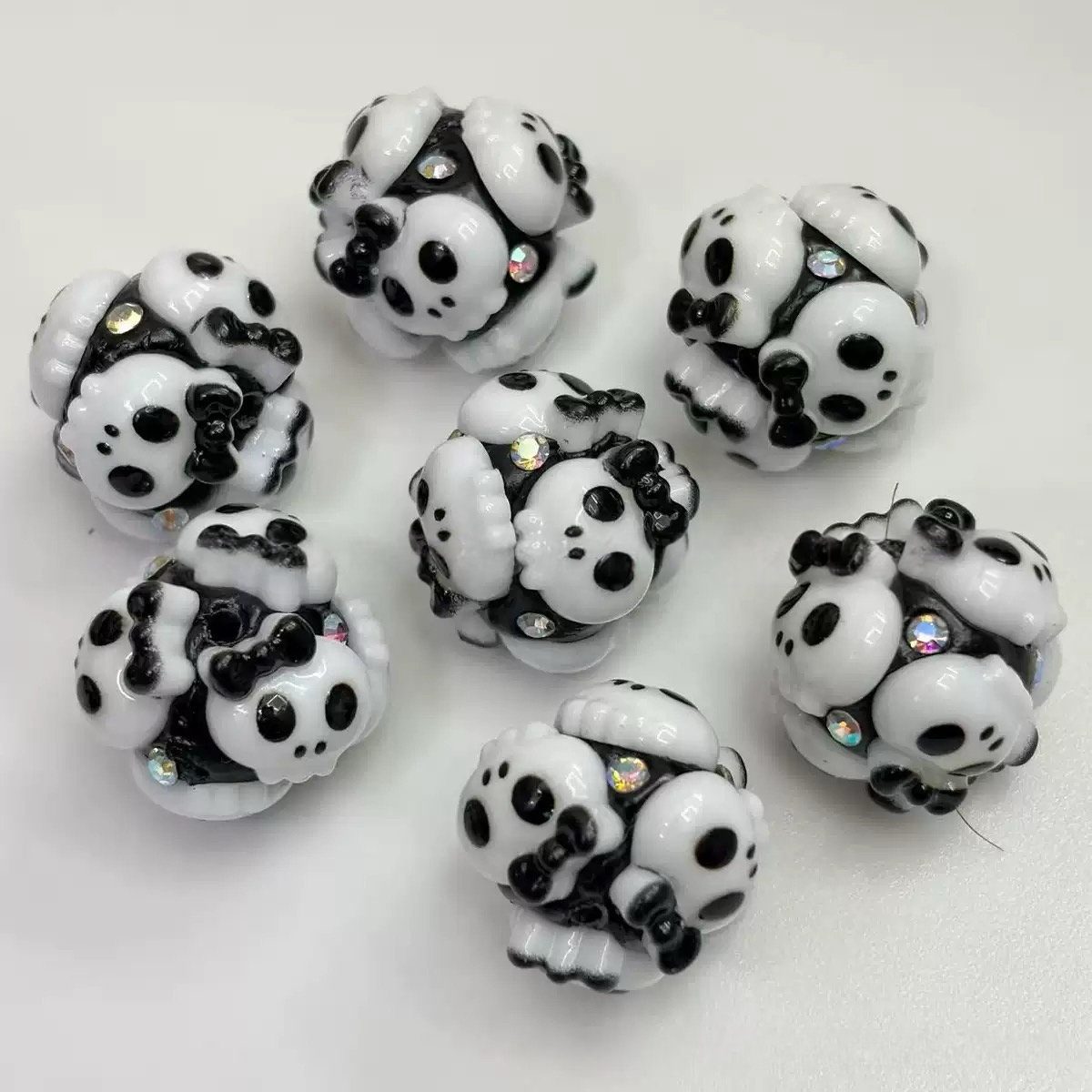 18mm pack of 50 heavy-duty ceramic flower beads for Halloween beaded jewelry, DIY accessories, phone chain beads, pen keychains